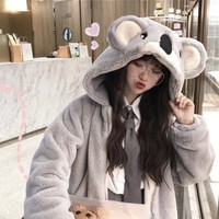 Japanese Kawaii Lolita Koala Ears Hooded Jacket - Thumbnail 4