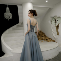 Cute tulle long A line prom dress evening dress - Thumbnail 5