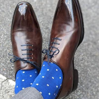 Brown gentleman handmade lace up designer shoes for men