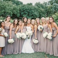 A-Line Sweetheart Light Brown Chiffon Bridesmaid Dresses - Thumbnail 1