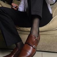 Men's Brown Oxfords Shoes,Double Monk Strap Shoes,Handmade Cap Toe Leather Shoes - Thumbnail 1