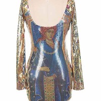 Sequence body hugging iconic dress - Thumbnail 1