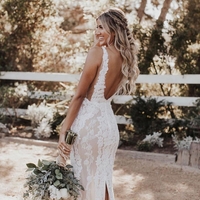  Elegant Beach Wedding Dresses,Lace Bridal Gowns with Beads,Boho Bridal Dresses,859 - Thumbnail 2