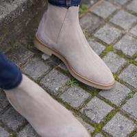 Handmade Men Grey Suede Chelsea Boot, New Ankle Boot - Thumbnail 1