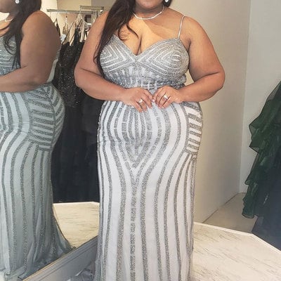 Plus size prom dresses spaghetti straps - Thumbnail 4