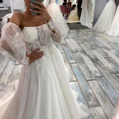 Bridal gown wedding dresses with appliques - Thumbnail 5