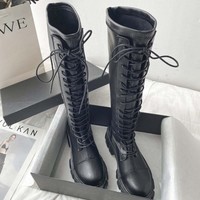 Gothic Punk Black Platform Motrocycle Boots - Thumbnail 4