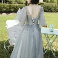 Cute lace short prom dress A line evening dress - Thumbnail 8