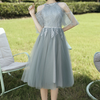 Cute lace short prom dress A line evening dress - Thumbnail 6