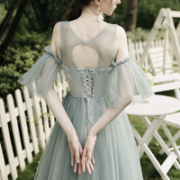 Cute lace short prom dress A line party dress - Thumbnail 1