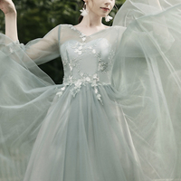 Cute lace short prom dress A line party dress - Thumbnail 8