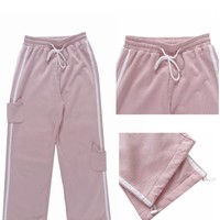 Lovely Pockets Design Ulzzang Side Stripe Drawstring Pants - Thumbnail 1
