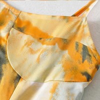 Sexy Spaghetti Strap Printed Party Dress - Thumbnail 6
