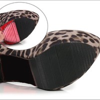 Sexy Platform Leopard Print High Heels Shoes - Thumbnail 4
