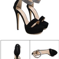 Peep toe High Heels Ankle Strap Fashion Sandals - Thumbnail 1