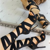 Sexy Lace up Women's Summer Sandals - Thumbnail 4