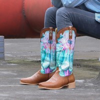 Beautiful Western Mid Calf Boots - Thumbnail 2