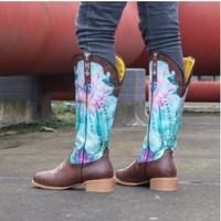 Beautiful Western Mid Calf Boots - Thumbnail 7