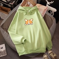 Cute Corgi Dog Print Japanese Harajuku Streetwear Hoodie  - Thumbnail 3