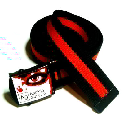 Red stripe canvas belts - 2 styles - by apology girl