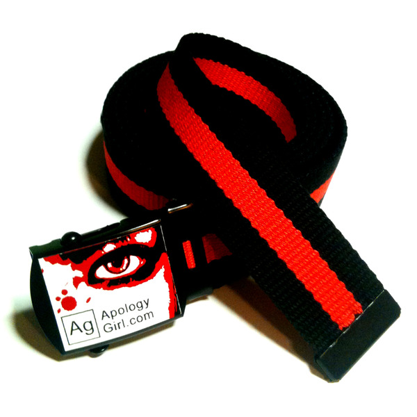 Red Stripe Canvas Belts - 2 styles - by Apology Girl