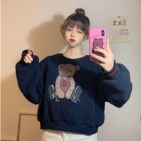Kawaii Lovely Bear Cozy Sweatshirt - Thumbnail 2