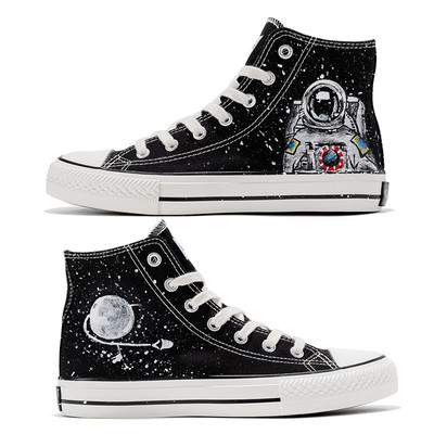 Harajuku universe planet astronaut hand-painted shoes - Thumbnail 3