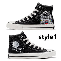 Harajuku universe planet astronaut hand-painted shoes - Thumbnail 1