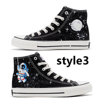 Harajuku universe planet astronaut hand-painted shoes - Thumbnail 3