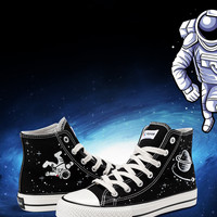 Harajuku universe planet astronaut hand-painted shoes - Thumbnail 6