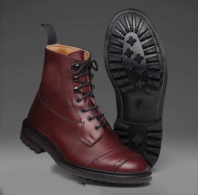 Handmade Men Burgundy Captoe Double Boot, New Ankle Boot, Men Lace Up Boot