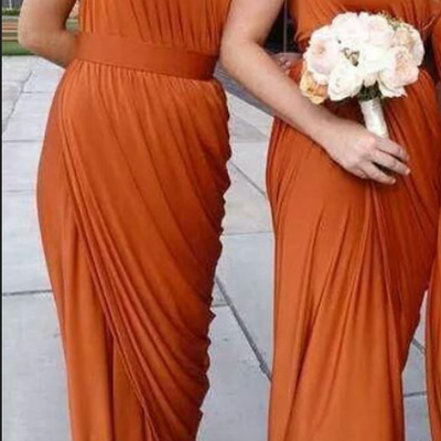 One shoulderbridesmaid dress, floor length bridesmaid dress, pleating bridesmaid dress, elegant bridesmaid dress online, sexy bridesmaid dress,872
