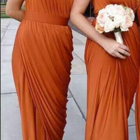 One shoulderbridesmaid dress, floor length bridesmaid dress, pleating bridesmaid dress, elegant bridesmaid dress online, sexy bridesmaid dress,872 - Thumbnail 2