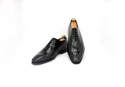 Men Leather Crocodile Single Cut Leather Formal Shoes, Men Leather Shoes