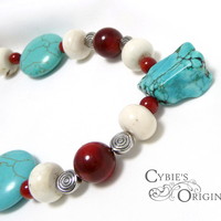 Turquoise Magnesite and Coral set - Thumbnail 2