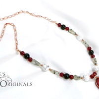 Coral Copper Wrapped Necklace - Thumbnail 3