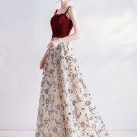 Shiny tulle sequins long prom dress evening dress - Thumbnail 1