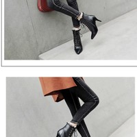 Lace Ruffles High Heels Ankle Boots - Thumbnail 6