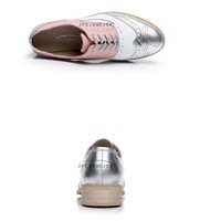 Stylish Genuine Leather Flat Oxford Shoes - Thumbnail 4