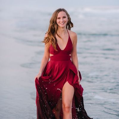 Dark red chiffon long beach long dress,evening party dress - Thumbnail 4