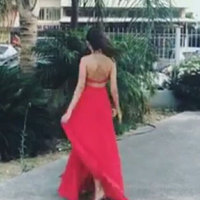 Two Piece Split Prom Dresses with Appliques - Thumbnail 1