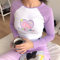 90s "I DON'T CARE" BEAR LONG SLEEVE TEE - Thumbnail 1