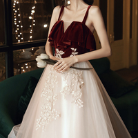 Cute lace short A line prom dress homecoming dress - Thumbnail 1