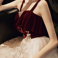 Cute lace short A line prom dress homecoming dress - Thumbnail 2