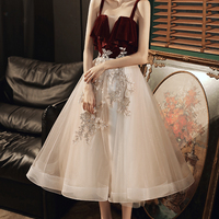 Cute lace short A line prom dress homecoming dress - Thumbnail 6