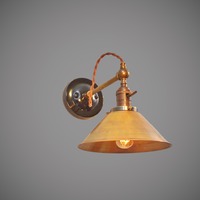 Industrial Wall Sconce - Brass Cone Shade - Thumbnail 2