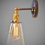 Industrial Swivel Sconce - Machine Age Lamp with Glass Shade-3