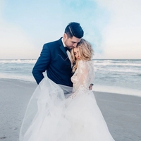 Two Piece Wedding Dress, Beach Wedding Dress,Bridal Separates Long Sleeve Top - Thumbnail 2