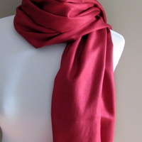 Crimson Red Pashmina Scarf, Wedding Scarf, Bridal Shawl - or CHOOSE Your Color - Thumbnail 2
