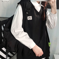 Free Shipping-SMILEY FACE SWEATER VEST - Thumbnail 2